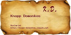 Knopp Domonkos névjegykártya